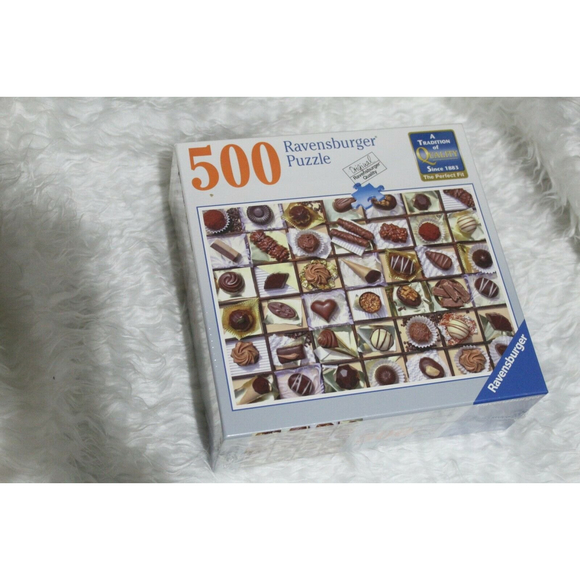 RAVENSBURGER Puzzle 500 pc. CHOCOLATE COLLAGE RARE  #821303 49 x 36 cm sealed - Picture 2 of 6